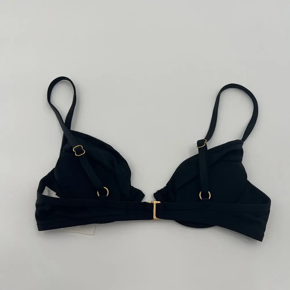 L*SPACE Stardust Bikini Top In Black S